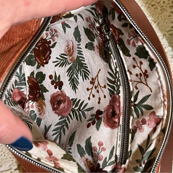 Slouchy Rust Corduroy Hobo Handbag - Picture 9 of 9